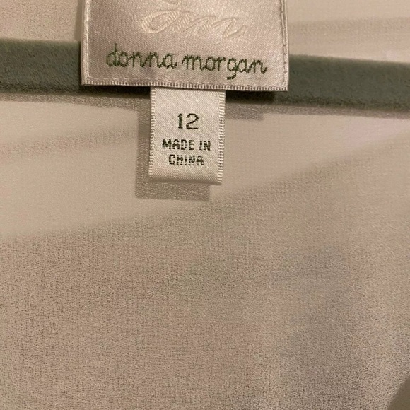 Dana Morgan White Blue Purple Design Dress Size 12 - Picture 9 of 11